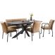 Eettafel Newhaven zwart mangohout 220x100 cm rechthoekig