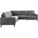 Hoekbank links Nyborg microleder grijs basic comfort