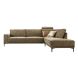Hoekbank rechts Clanton bruin premium comfort met hoofdsteun