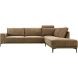 Hoekbank rechts Clanton bruin premium comfort met hoofdsteun