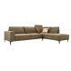 Hoekbank rechts Clanton bruin premium comfort met hoofdsteun