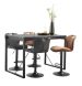 Bartafel Newhaven zwart mangohout 140x80 cm rechthoekig