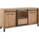 Dressoir Alva 90x179x50 cm orange teak met verlichting