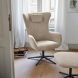 Draaifauteuil Renville beige met nekkussen