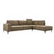 Hoekbank rechts Clanton bruin premium comfort met hoofdsteun