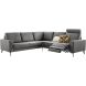 Hoekbank links Nyborg microleder antraciet relaxfunctie basic comfort