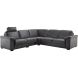 Hoekbank Candelas antraciet met hoofdsteun basic comfort