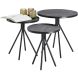 Bijzettafelset Chiva zwart (set van 3) rond