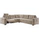 Hoekbank Moulti grijs relaxfunctie links met reflex toplaag