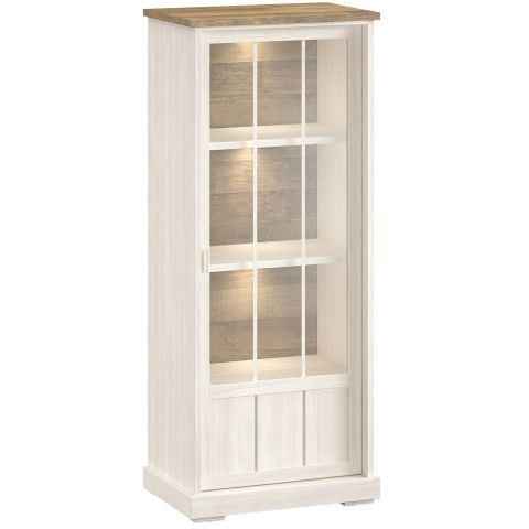 Vitrinekast Eldora 188x77x50 cm deur linksdraaiend