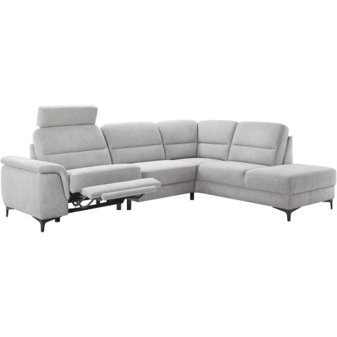 Hoekbank rechts Mirtho grijs relaxfunctie basic comfort