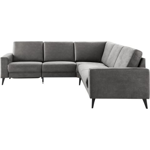 Hoekbank rechts Nyborg microleder grijs basic comfort