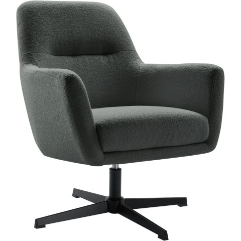 Draaifauteuil Tarkio bouclé donkergrijs