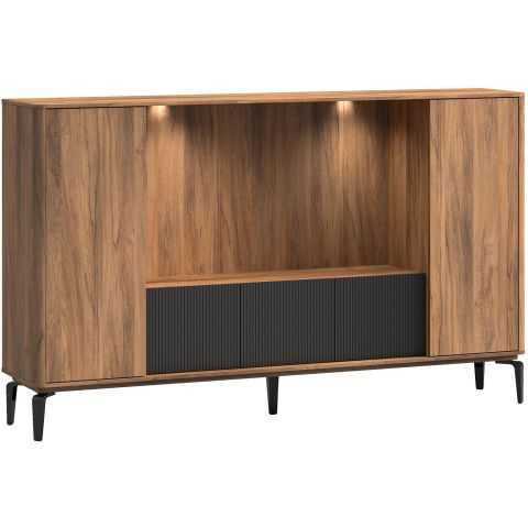 Tv-meubel Lodetto 228 cm deuren zwart