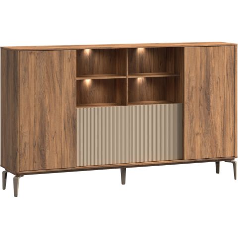 Opbergkast Lodetto 236x137x45 cm deuren champagnekleur