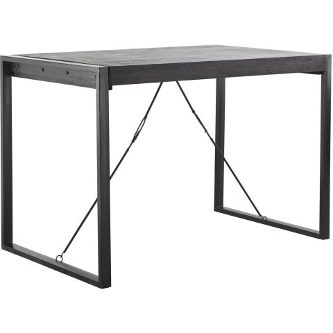 Bartafel Newhaven zwart mangohout 140x80 cm rechthoekig