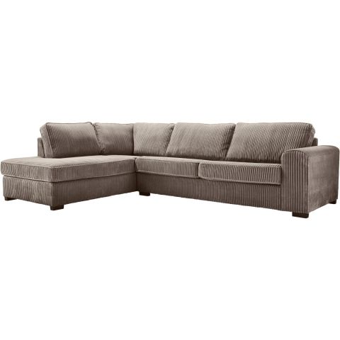 Hoekbank links Pomasi grijs met diepe zit premium comfort