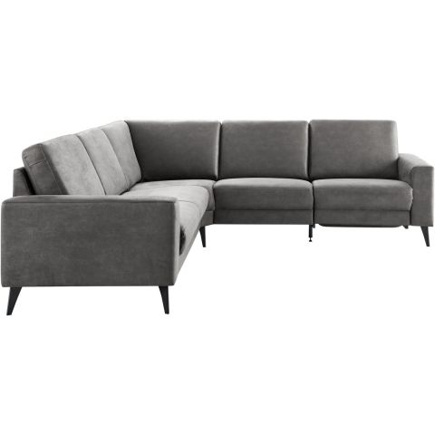 Hoekbank links Nyborg microleder grijs basic comfort