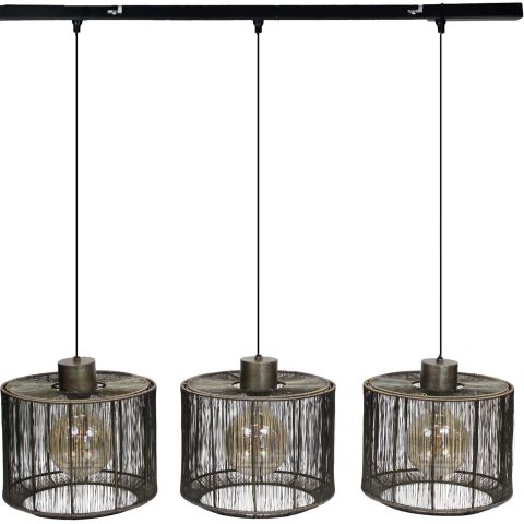 Hanglamp Bincerro donkerbrons metaal 3-lichts