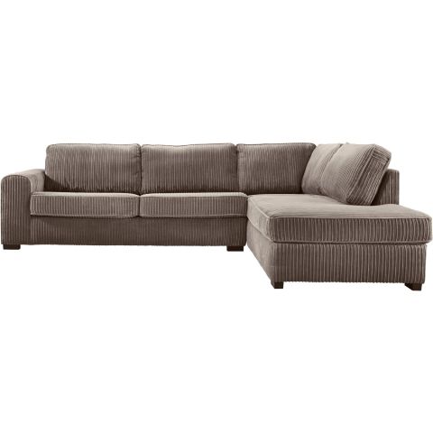 Hoekbank rechts Pomasi grijs met diepe zit premium comfort