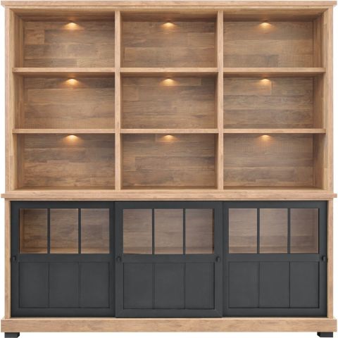 Wandmeubel Ladonia 210x209x50 cm 3 schuifdeuren