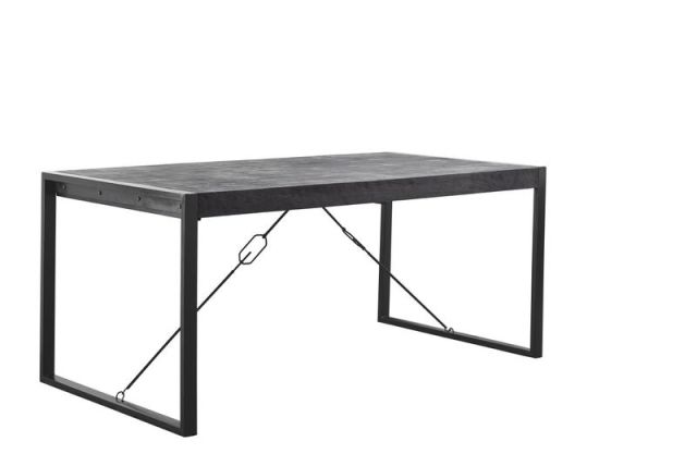 Eettafel Newhaven U-poot zwart 200x100 cm rechthoekig