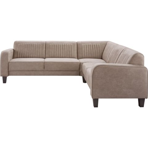 Hoekbank rechts Mills microleder taupe premium comfort