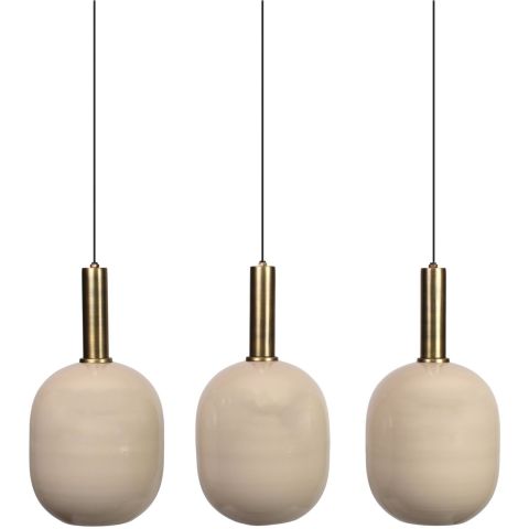 Hanglamp Bincerro metaal taupe 3-lichts
