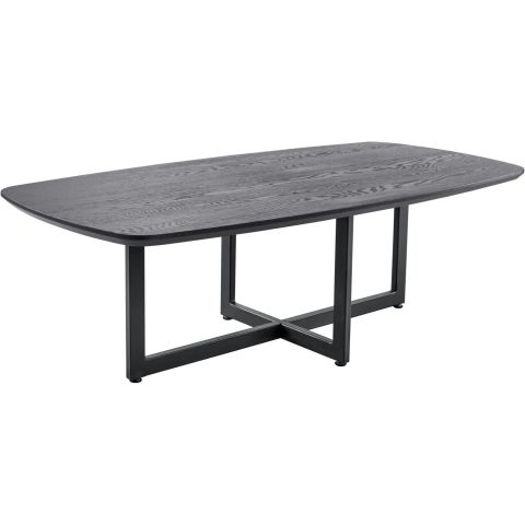 Salontafel Widnes zwart eikenhout 130x65 cm Deens ovaal