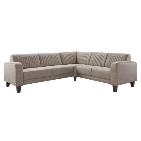 Hoekbank rechts Mills microleder taupe basic comfort