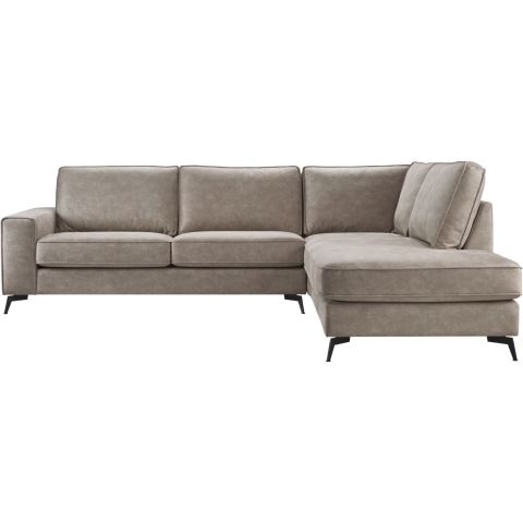 Hoekbank rechts Totham microleder taupe basic comfort