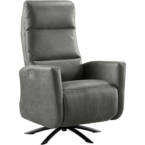 Relaxfauteuil Cervan elektrisch small microleder antraciet