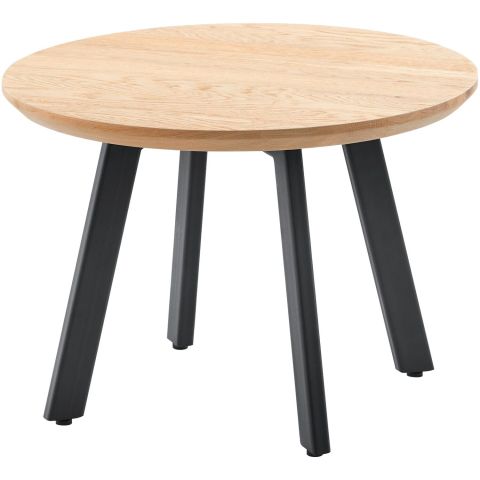 Bijzettafel Widnes eikenhout 50 cm rond