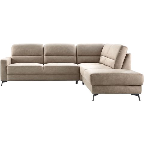 Hoekbank rechts Mirtho microleder taupe excellent comfort