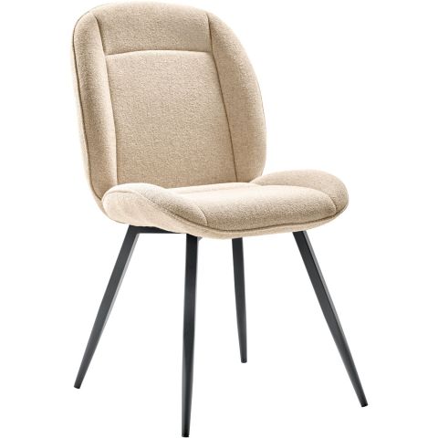 Eetkamerstoel Domeno bouclé beige