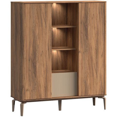 Opbergkast Lodetto 165x141x45 cm deur champagnekleur