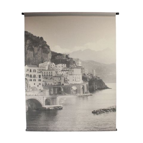 Wandkleed Hattun linnen 117x147 cm zwart