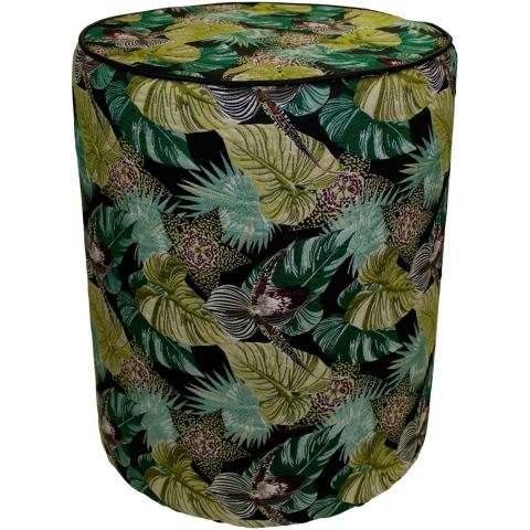 Poef Barlare met groene bladeren