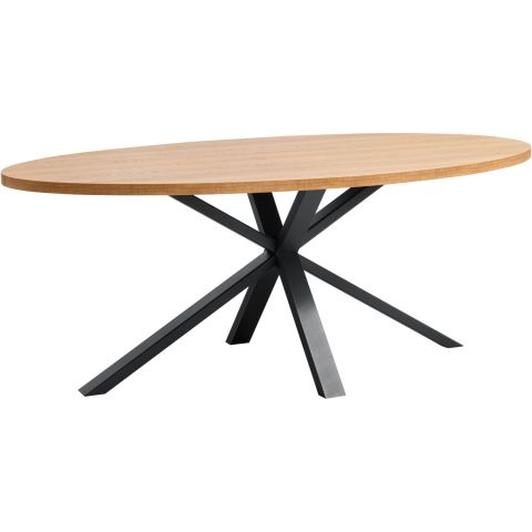 Eettafel Caltana 170x105 cm lichtbruin ovaal