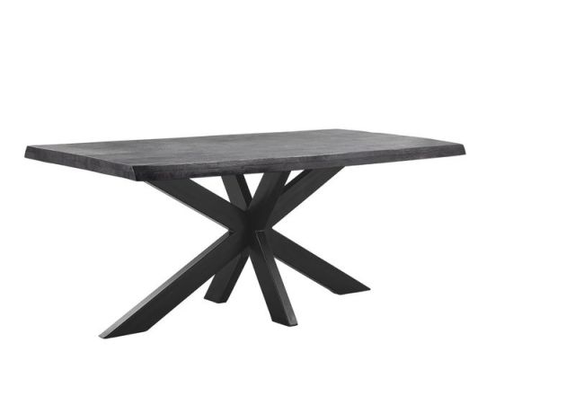 Eettafel Newhaven zwart mangohout 180x90 cm rechthoekig