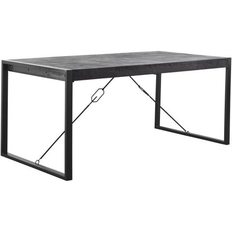 Eettafel Newhaven U-poot zwart 180x90 cm rechthoekig