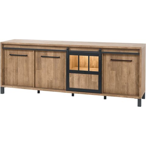 Dressoir Alva 50x238x90 cm old teak met verlichting