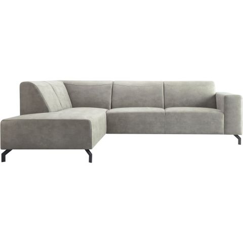 Hoekbank links Solvay microleder grijs basic comfort