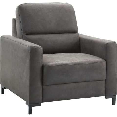 Fauteuil Mirtho microleder antraciet premium comfort