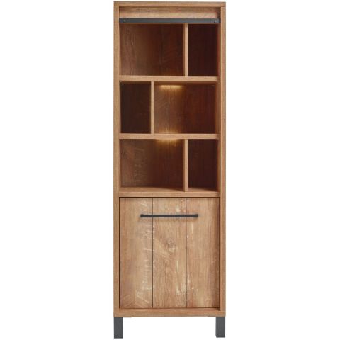 Opbergkast Alva 188x63x50 cm orange teak met verlichting