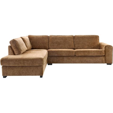 Hoekbank links Pomasi bruin excellent comfort