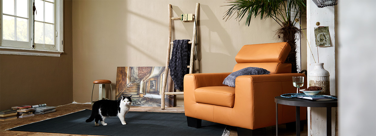 Lederen fauteuil Lederen fauteuil